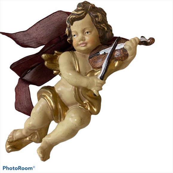 Cherub Playing The Violin Plastic 11” Height